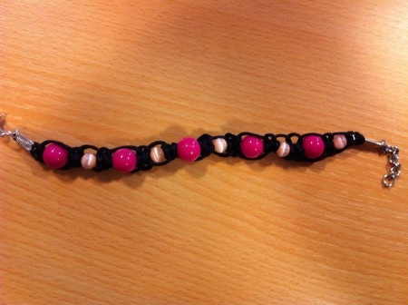 mooie roze shamballa armband 